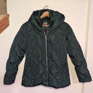 ZeroXposur Women's Medium Dark Forest Green Insulated Quilted Puffer Jacket